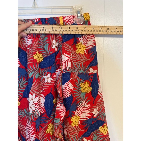 Easel Los Angeles Tropical Floral Print Asymmetrical Hem Midi Skirt Women's  M - Picture 5 of 6